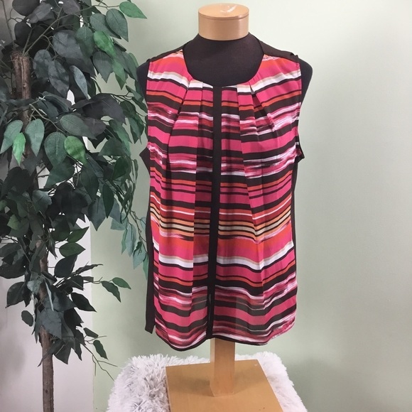 LIZ Claiborne Large multi color stripe tank - Picture 1 of 12